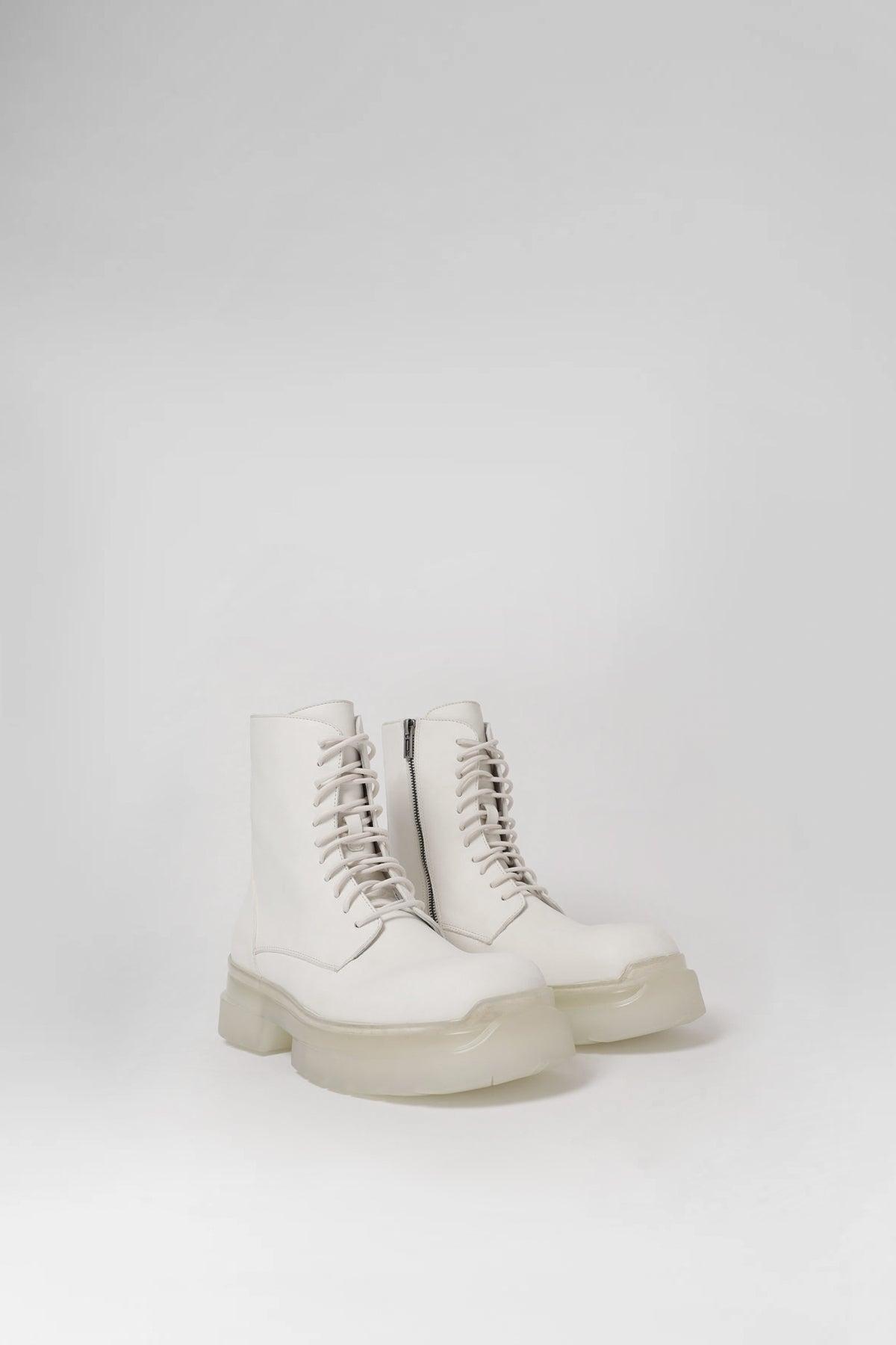 Ann Demeulemeester Koos Combat Boots in White for Men | Lyst