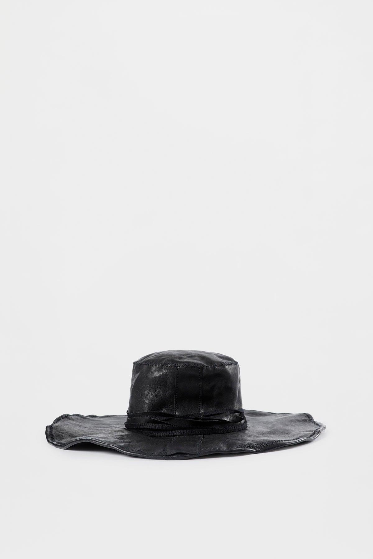 Ann Demeulemeester Tias Large Leather Hat With Studs in Black | Lyst