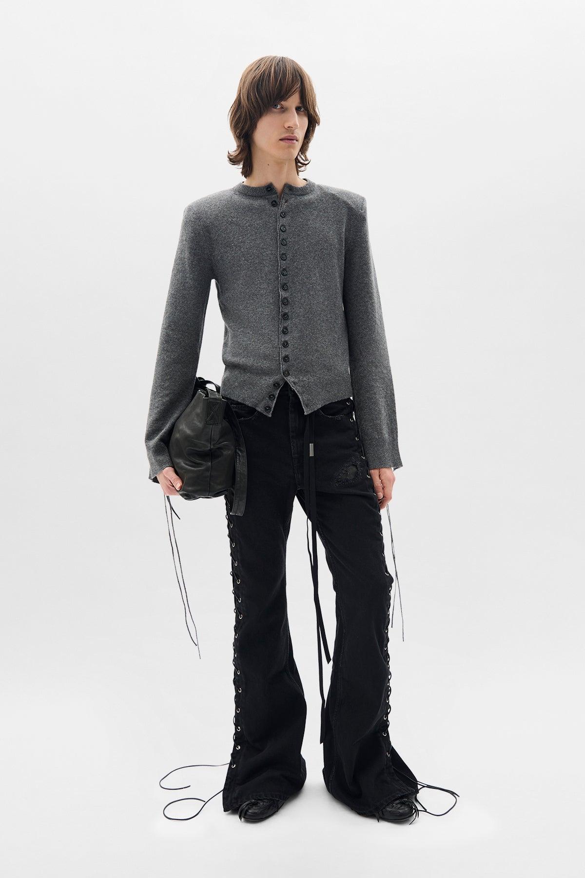 Ann Demeulemeester Manten Fitted Cardigan in Blue for Men | Lyst