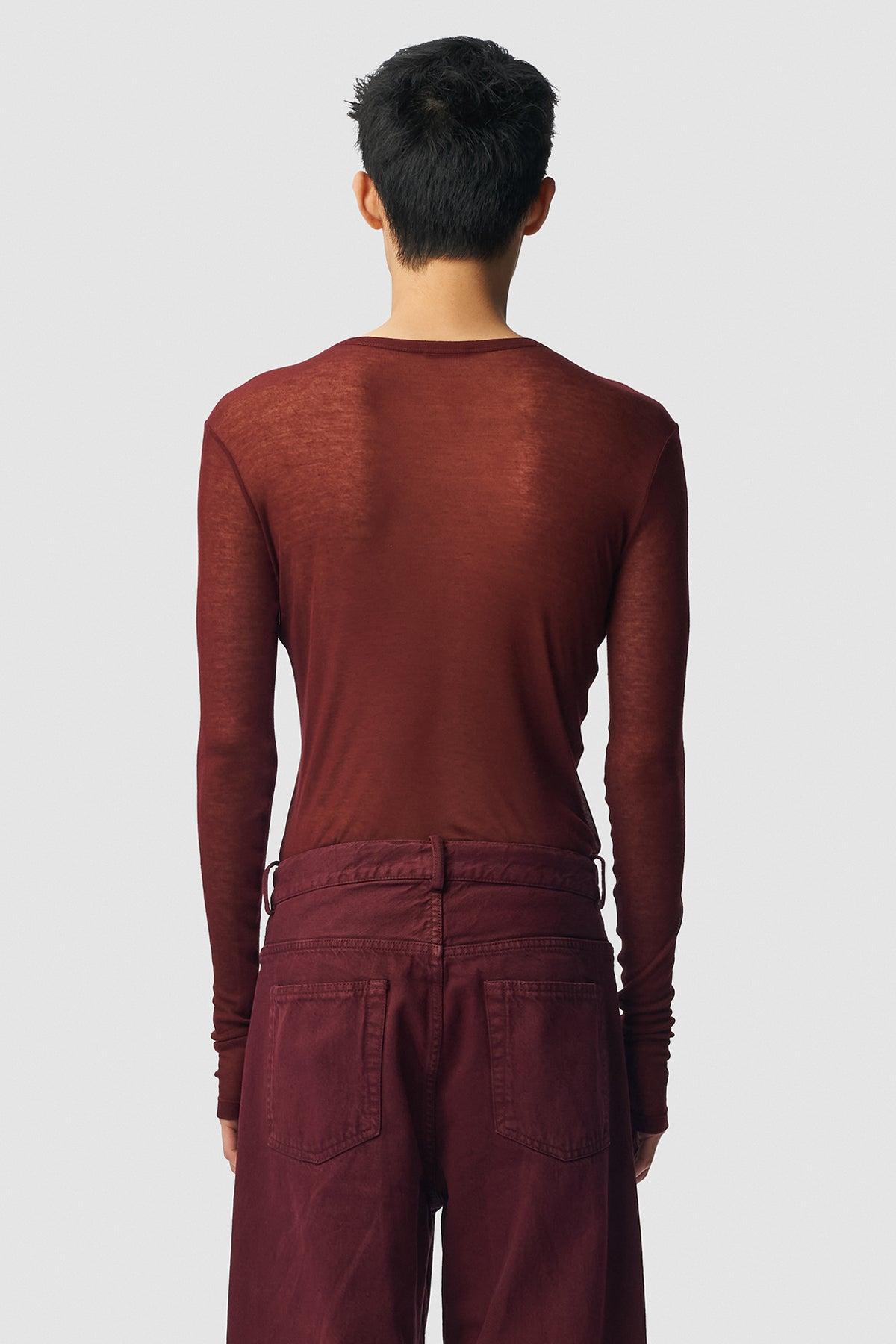 Ann Demeulemeester Greg Slim Fit Long Sleeves T-shirt in Red for