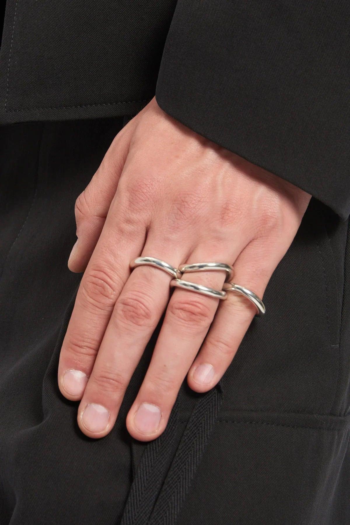 Ann Demeulemeester Herta 4 Piece Ring Set in Black | Lyst