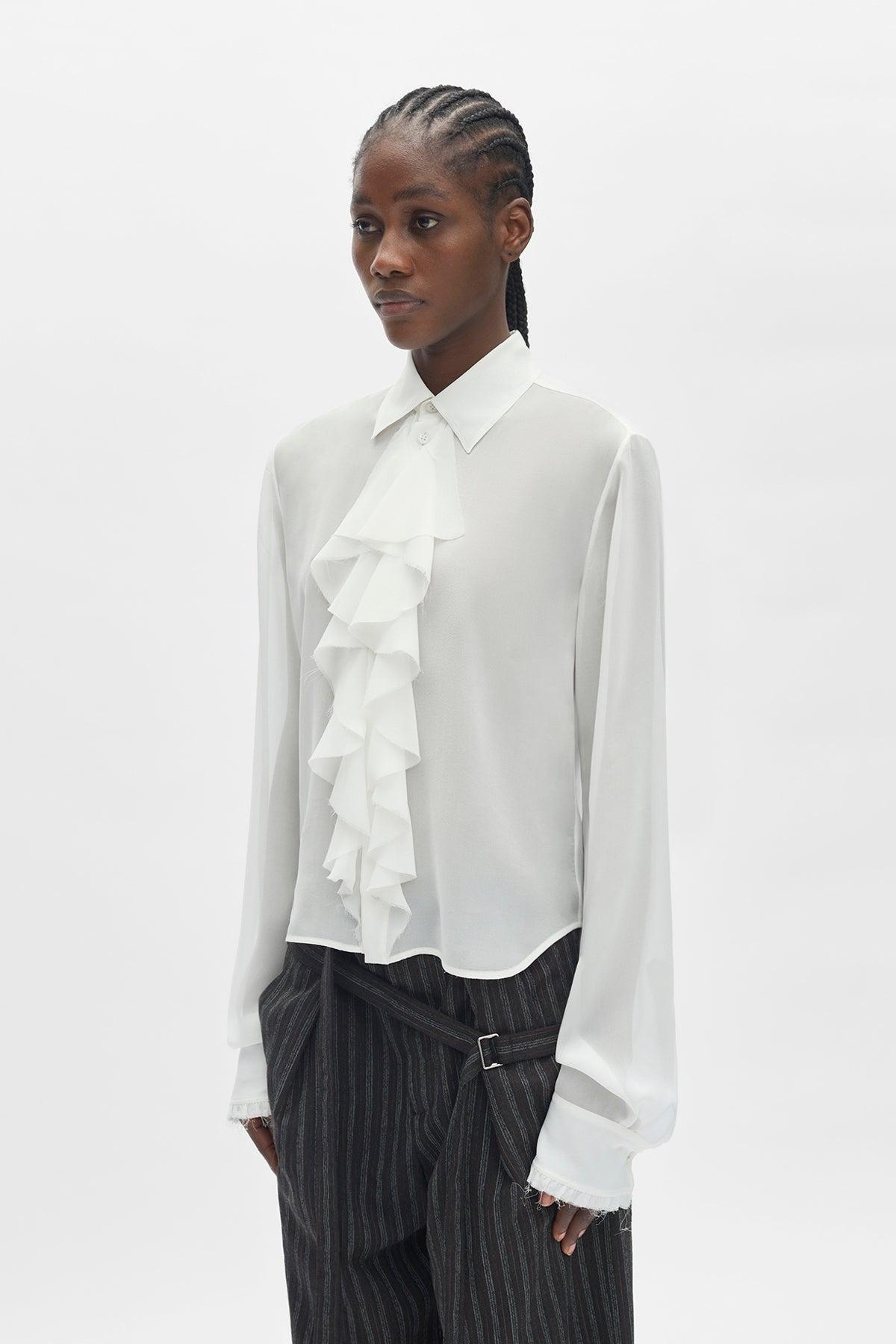 Ann Demeulemeester Nare Slim Fit Ruffle Shirt | Lyst