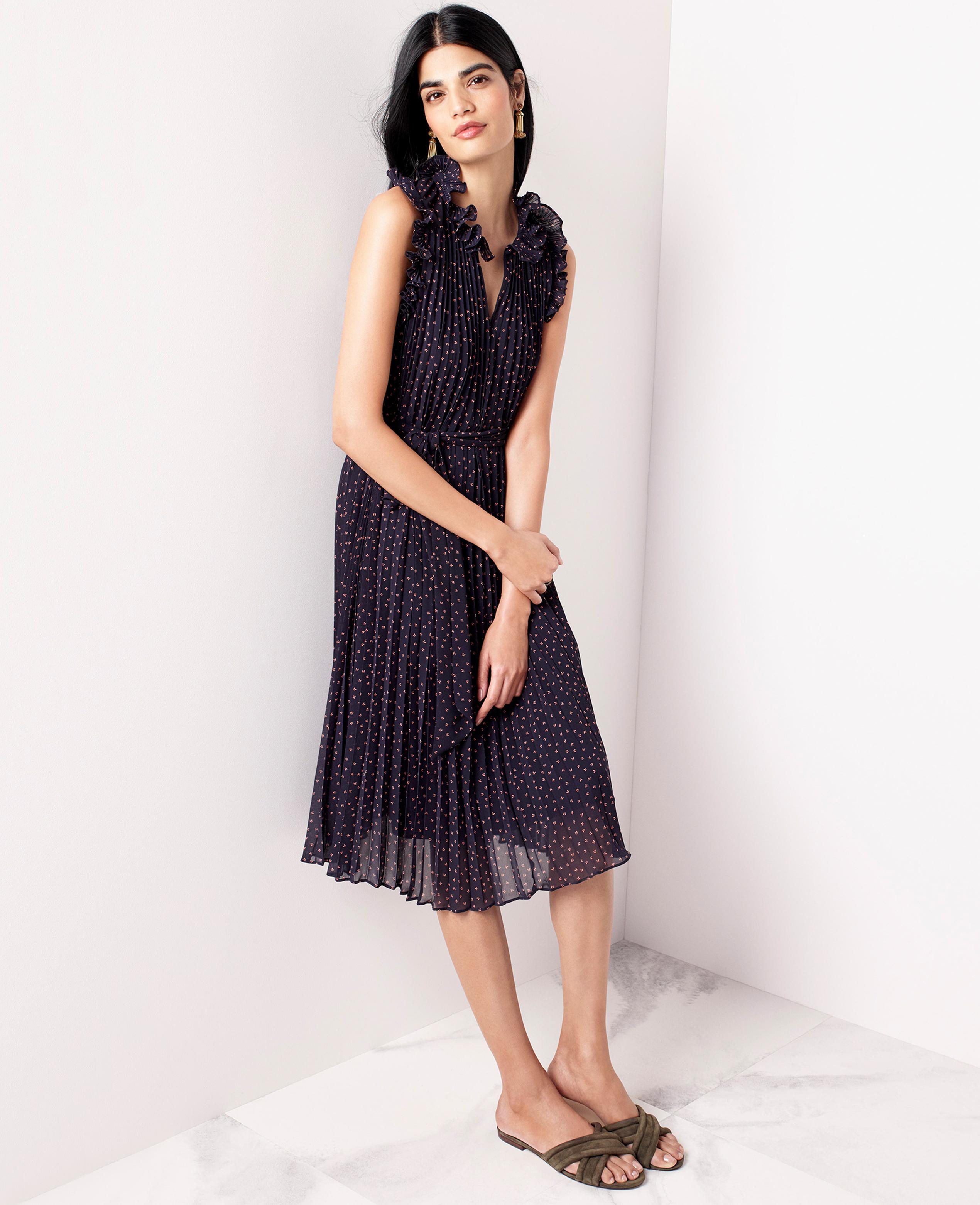 ann taylor navy blue dress