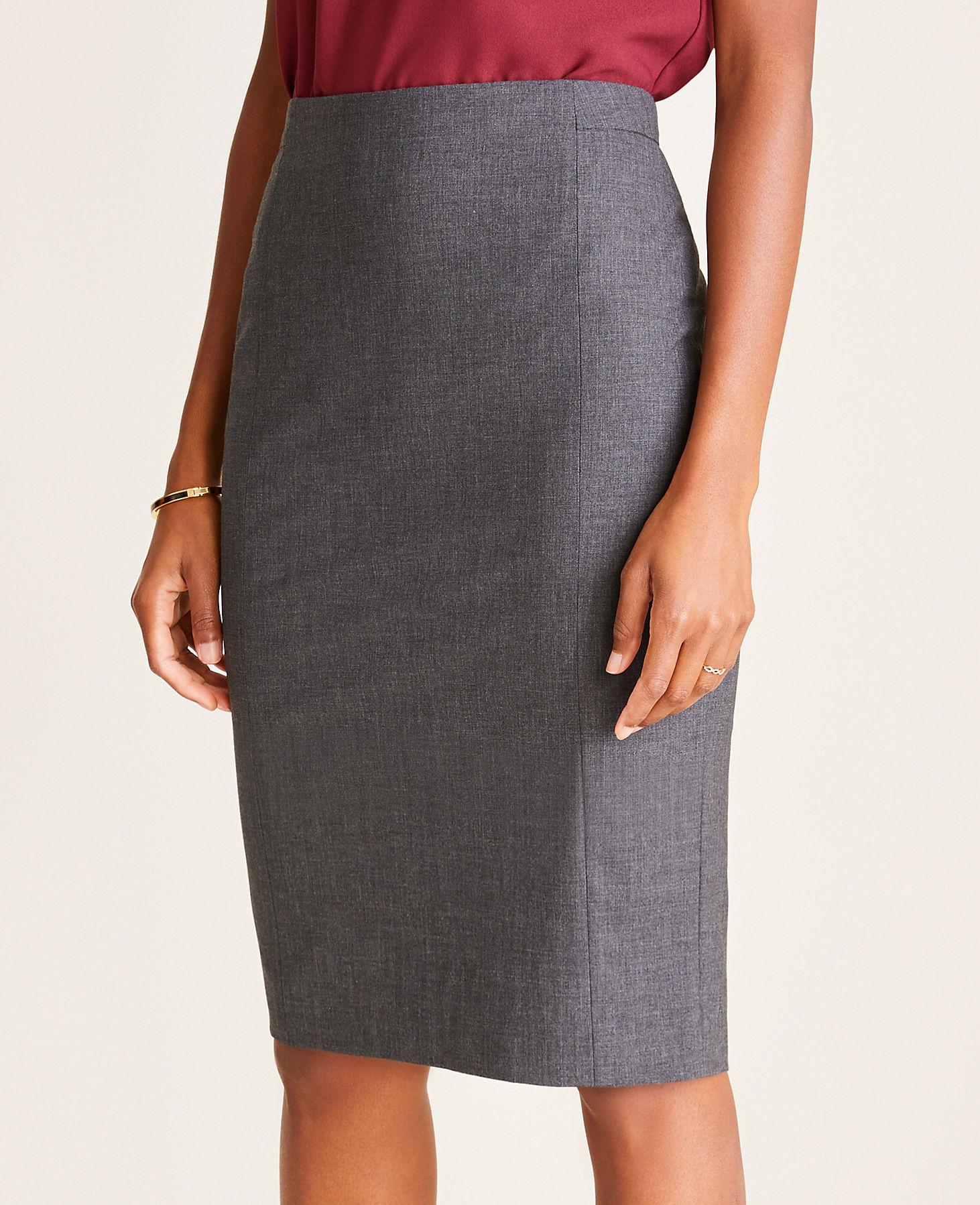 Ann Taylor The Petite Pencil Skirt In Tropical Wool in Gray - Lyst