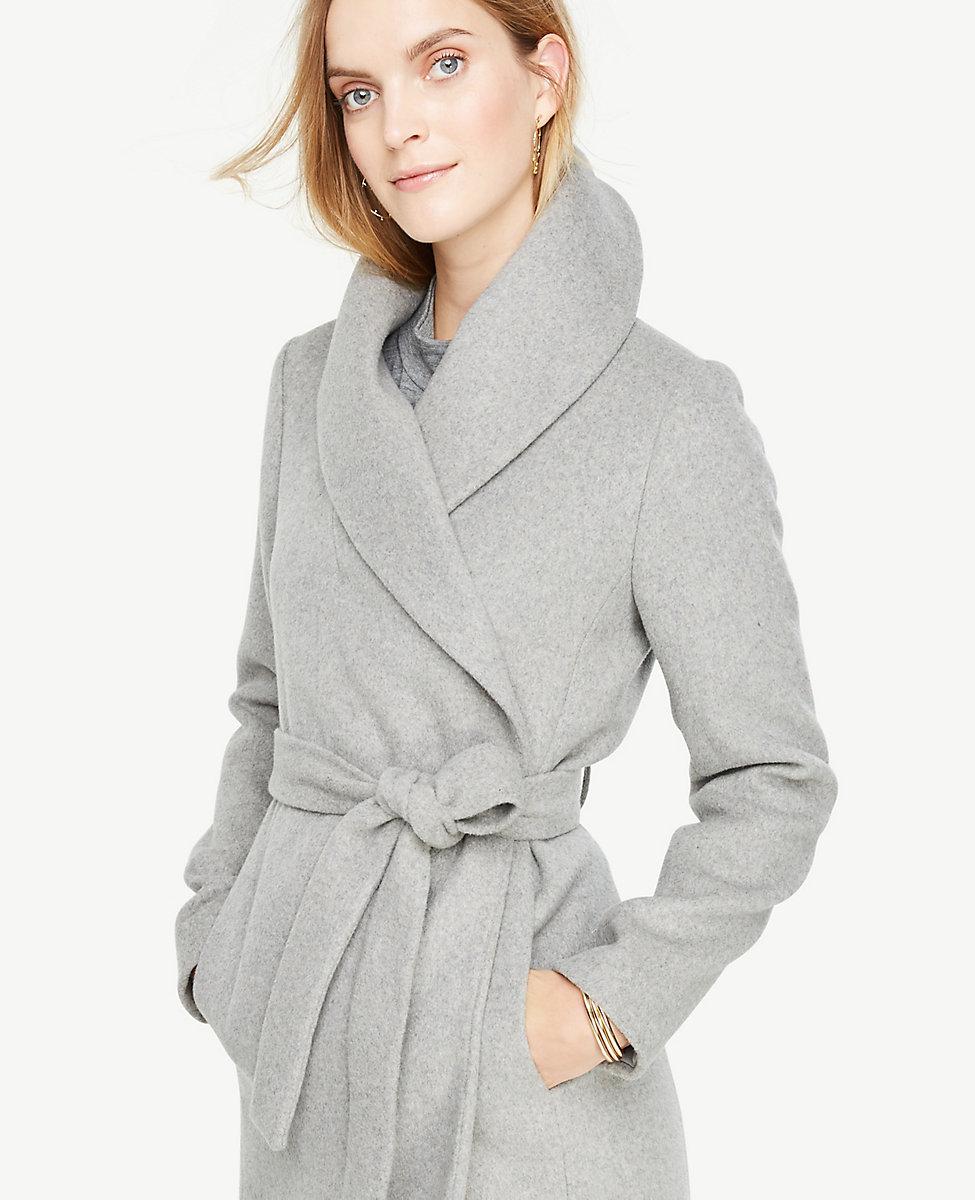 wrap neck coat