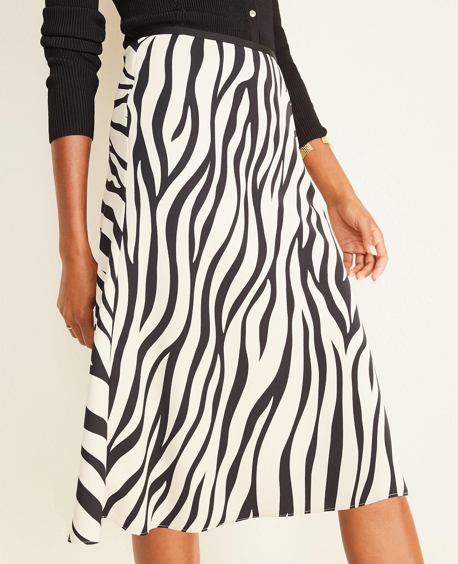 Ann Taylor Zebra Print Skirt in Black Lyst
