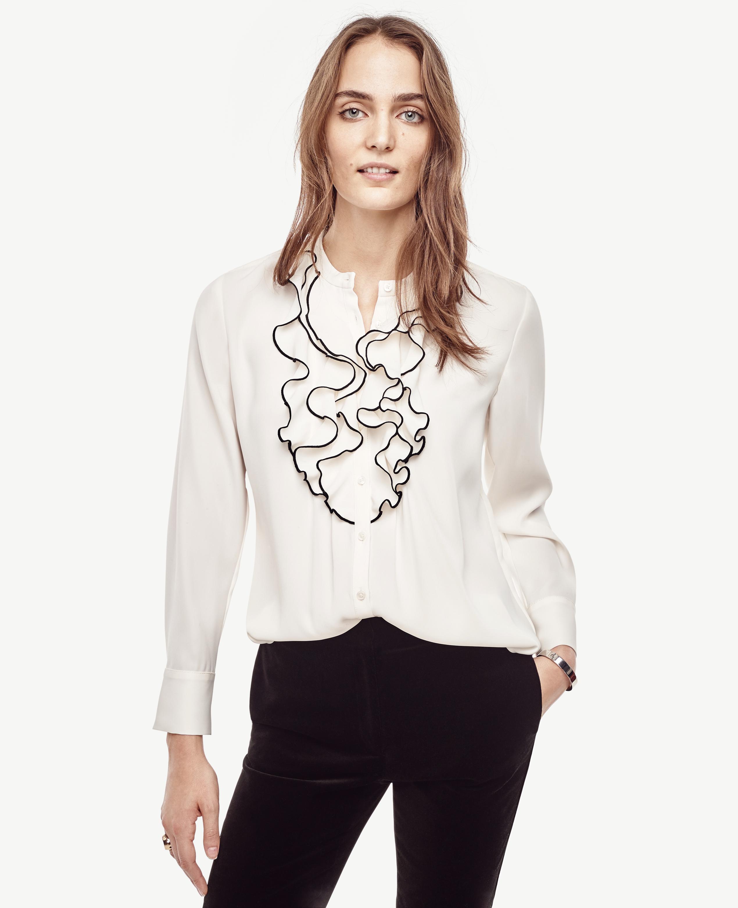 ann taylor ruffle top