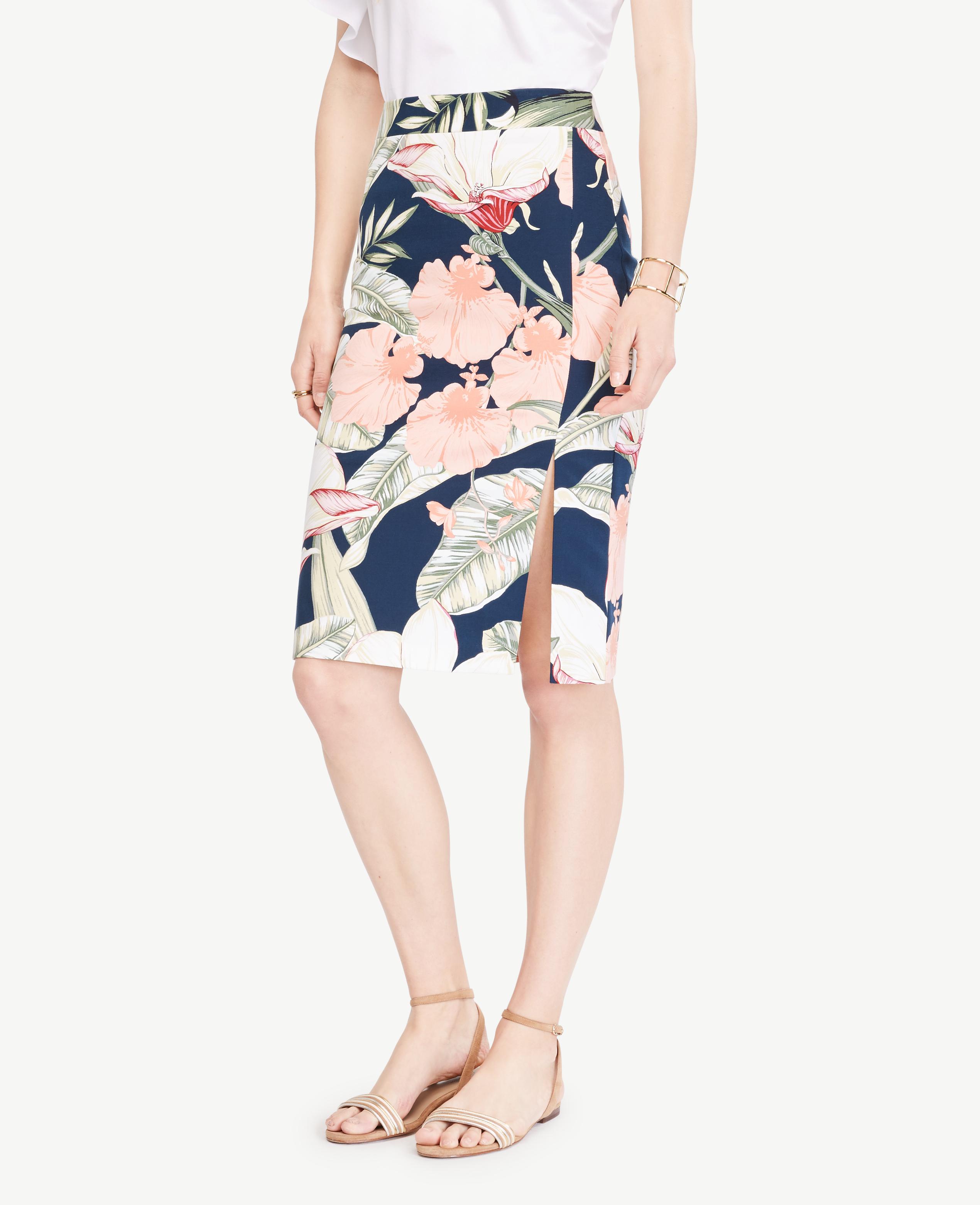 ann taylor floral pencil skirt