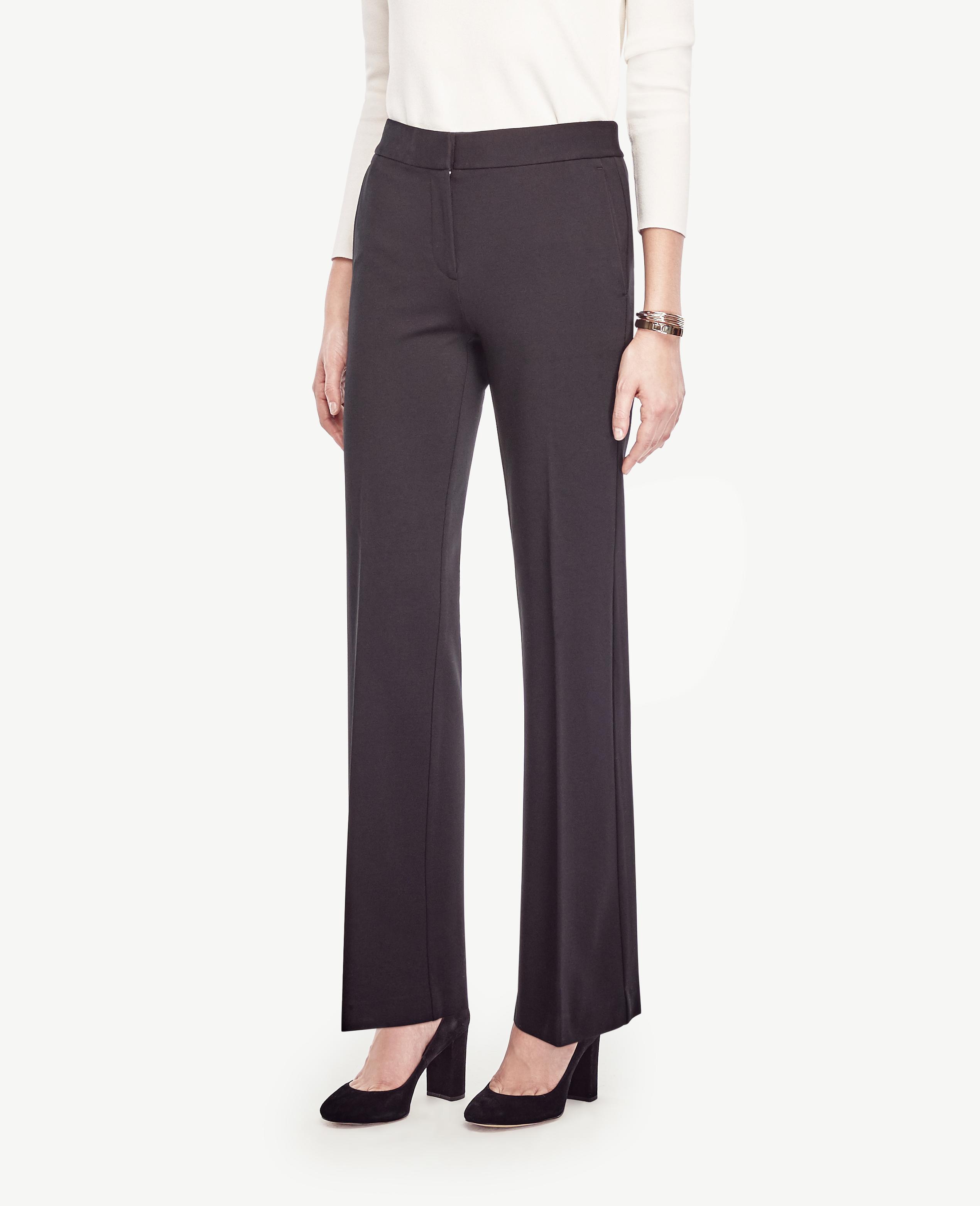 Ann taylor The Tall Flare Pant In Ponte in Black | Lyst