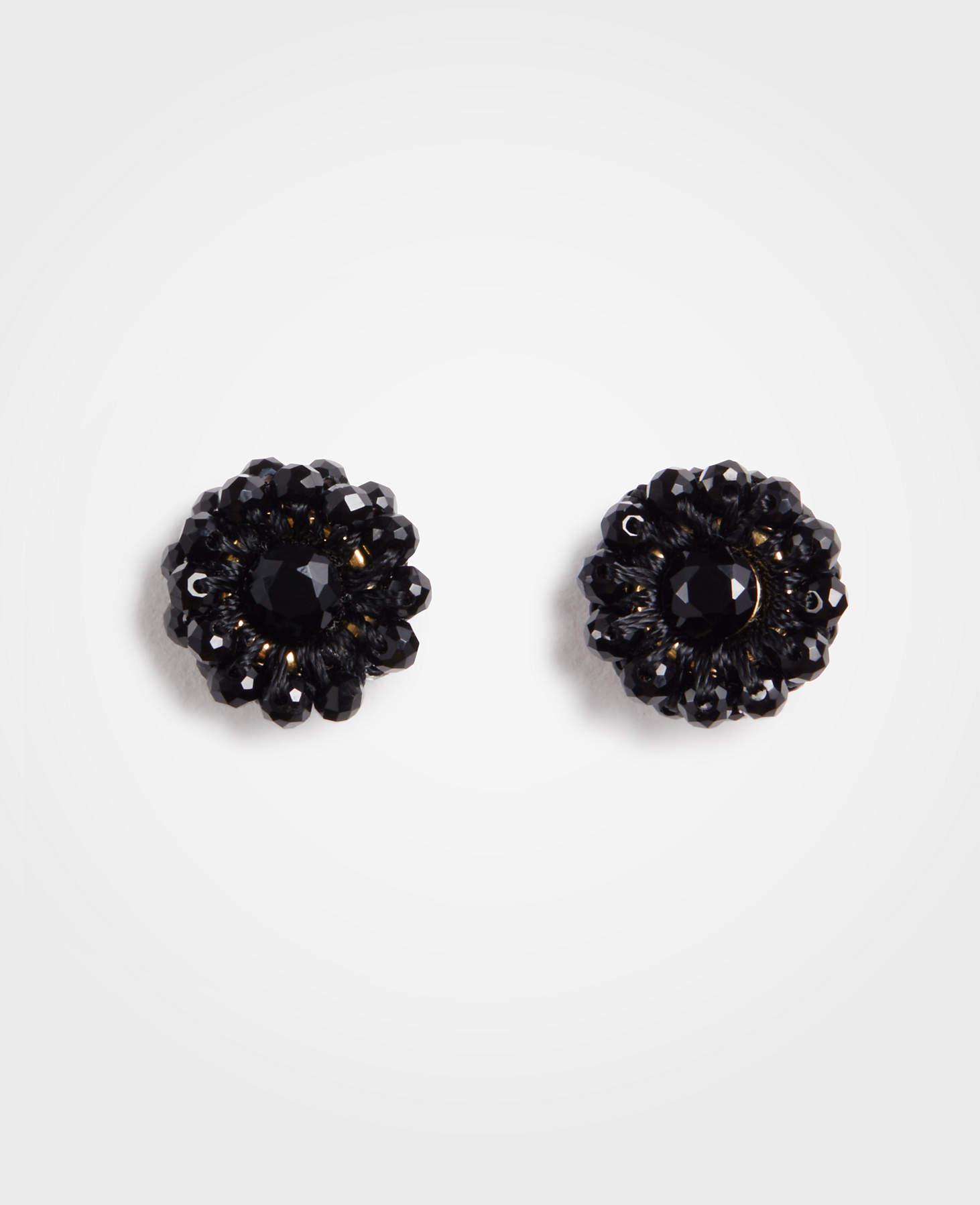 Lyst Ann Taylor Beaded Flower Stud Earrings In Black Ann Taylor Women S Black Beaded Flower Stud Earrings