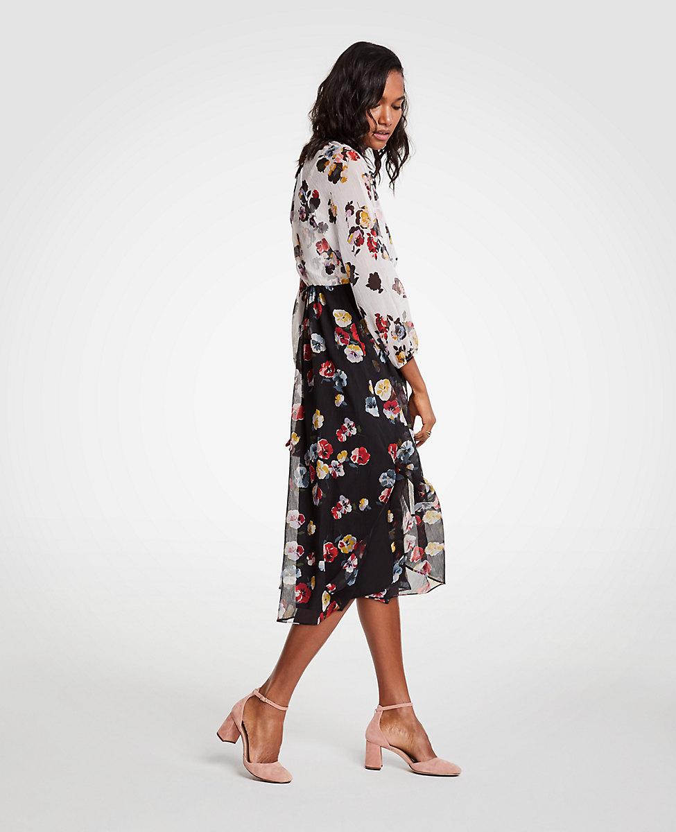 winter floral midi dress