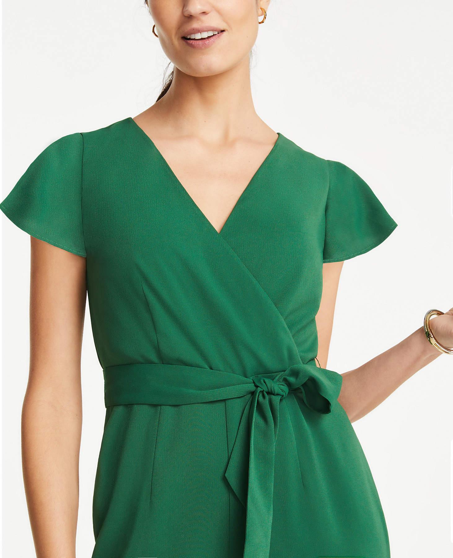 ann taylor green jumpsuit