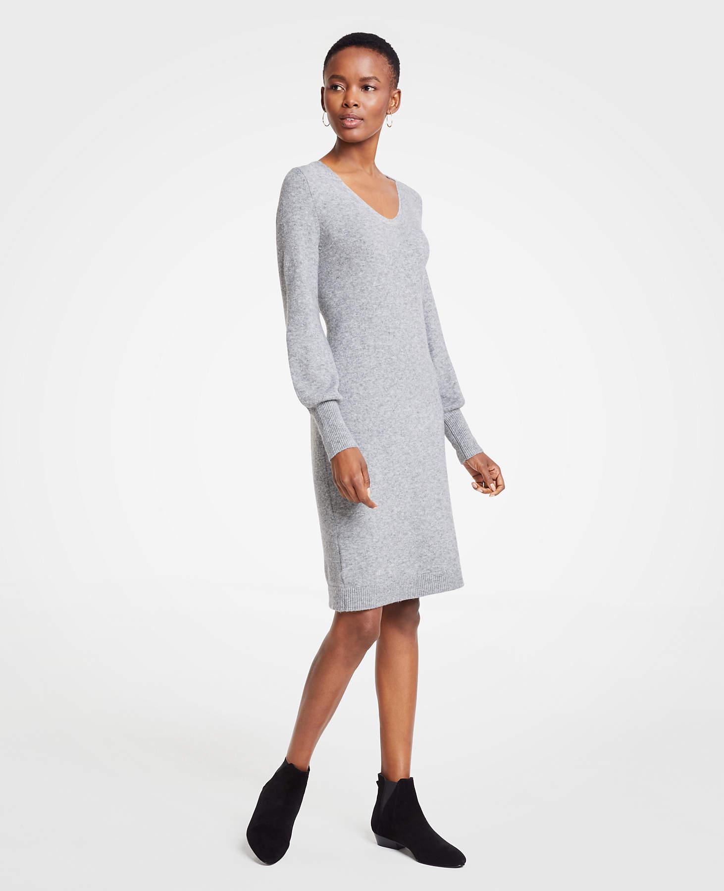 blouson sleeve sweater dress