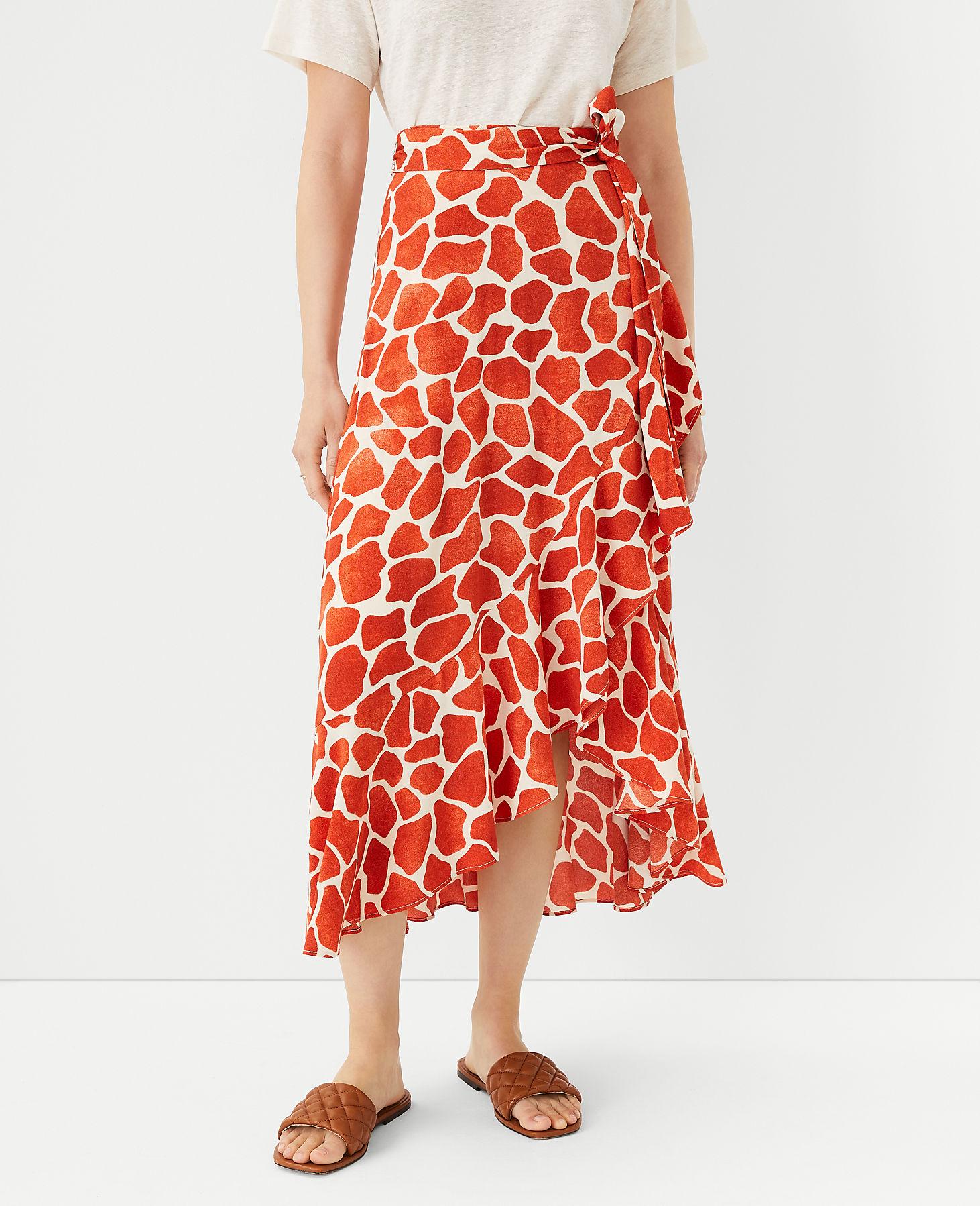 Wrap-effect Ruffled Floral-print Jacquard Midi Skirt | forum.iktva.sa