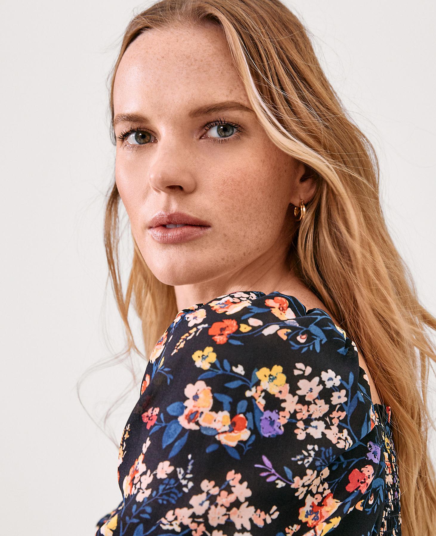 Petite Floral Smocked Maxi Dress 