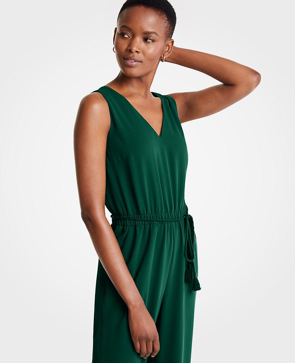 ann taylor green jumpsuit