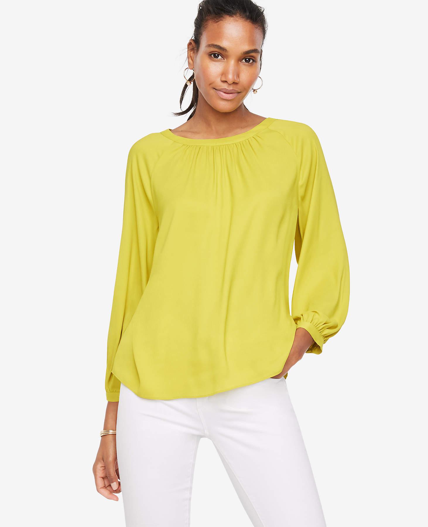 ann taylor yellow blouse