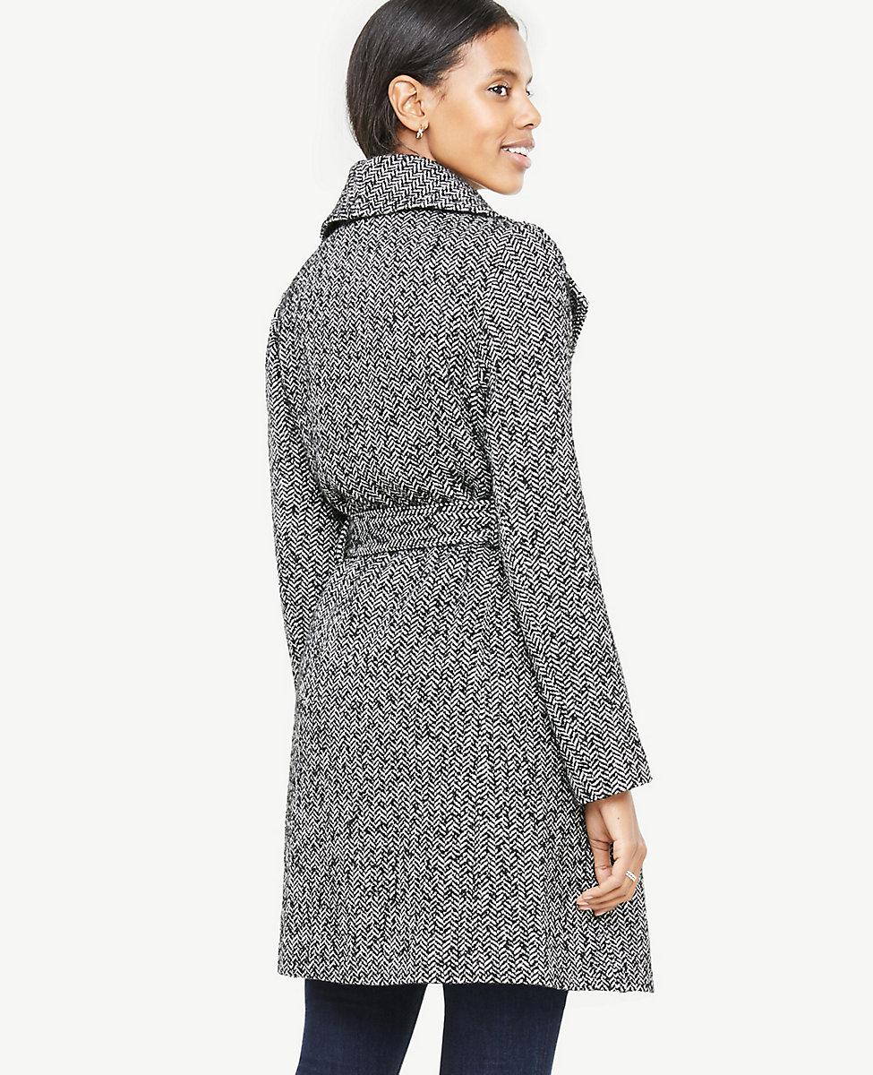 petite herringbone coat