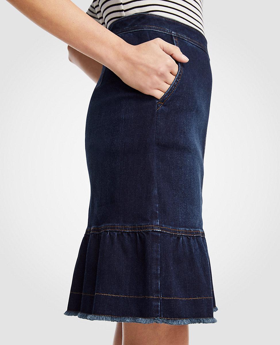 ann taylor denim skirt