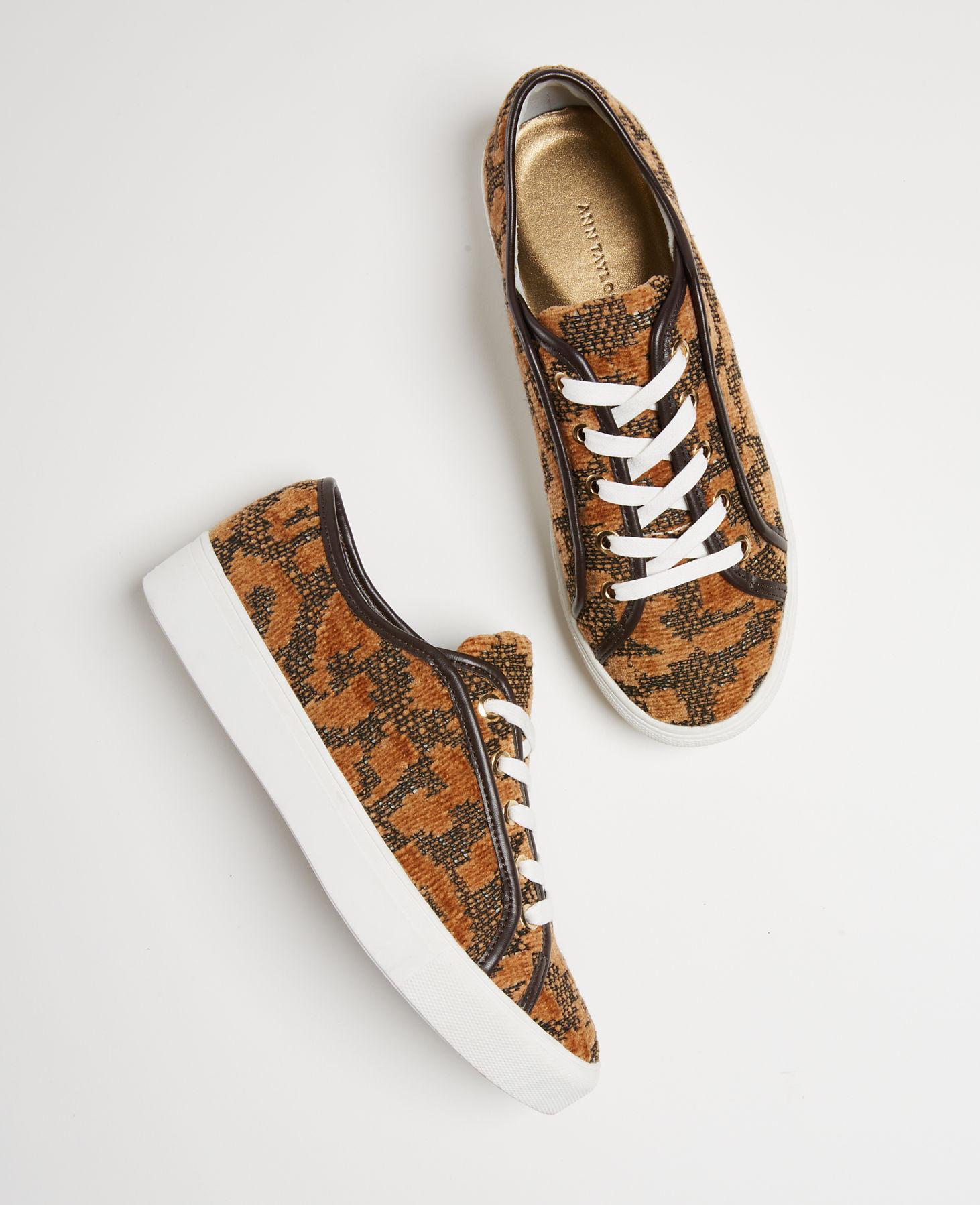 animal print lace up sneakers