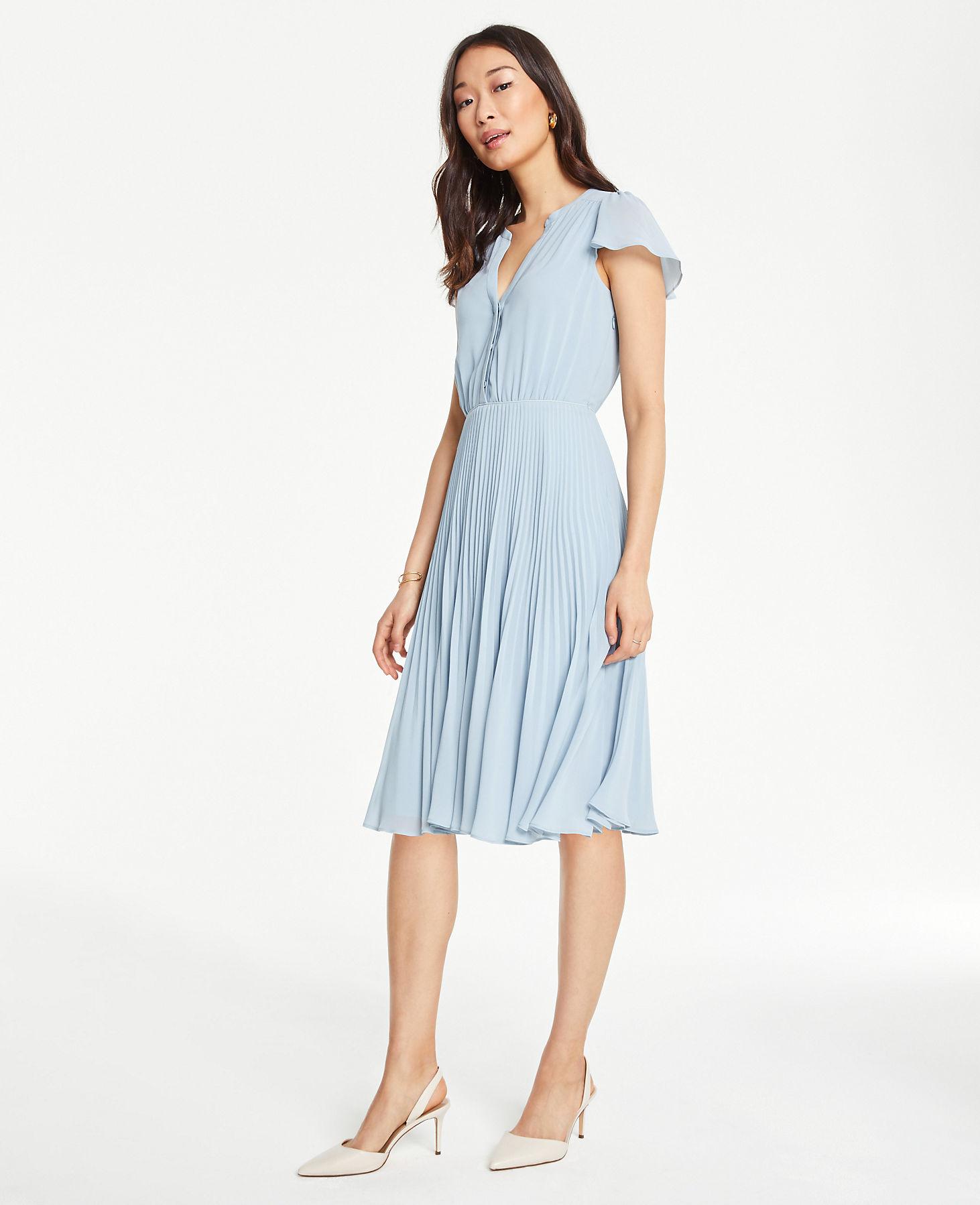Ann Taylor Petite Pleated Skirt Dress 