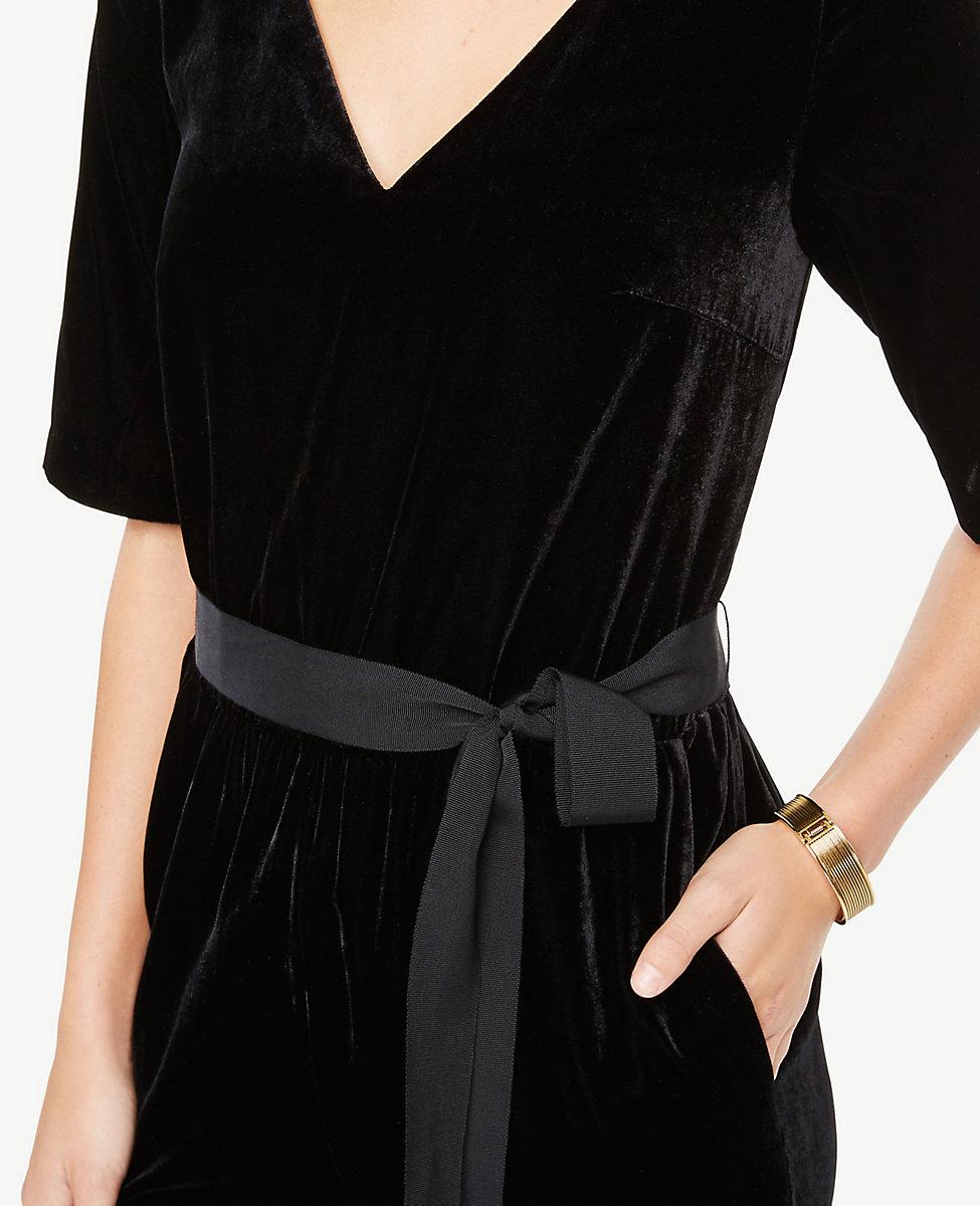 ann taylor velvet jumpsuit