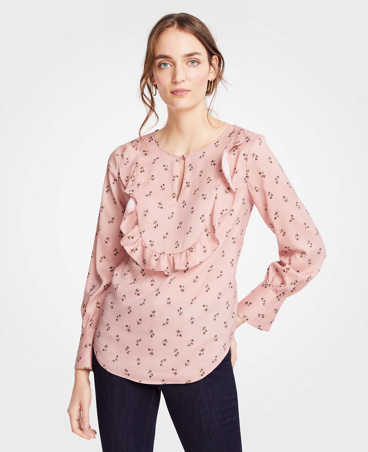 ann taylor ruffle top