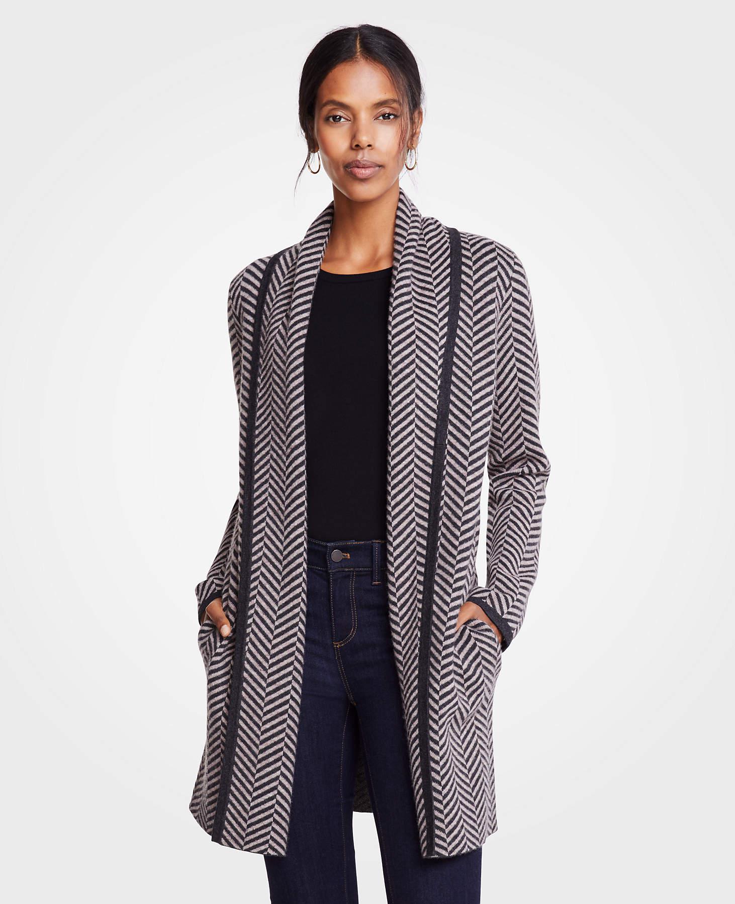 petite herringbone coat