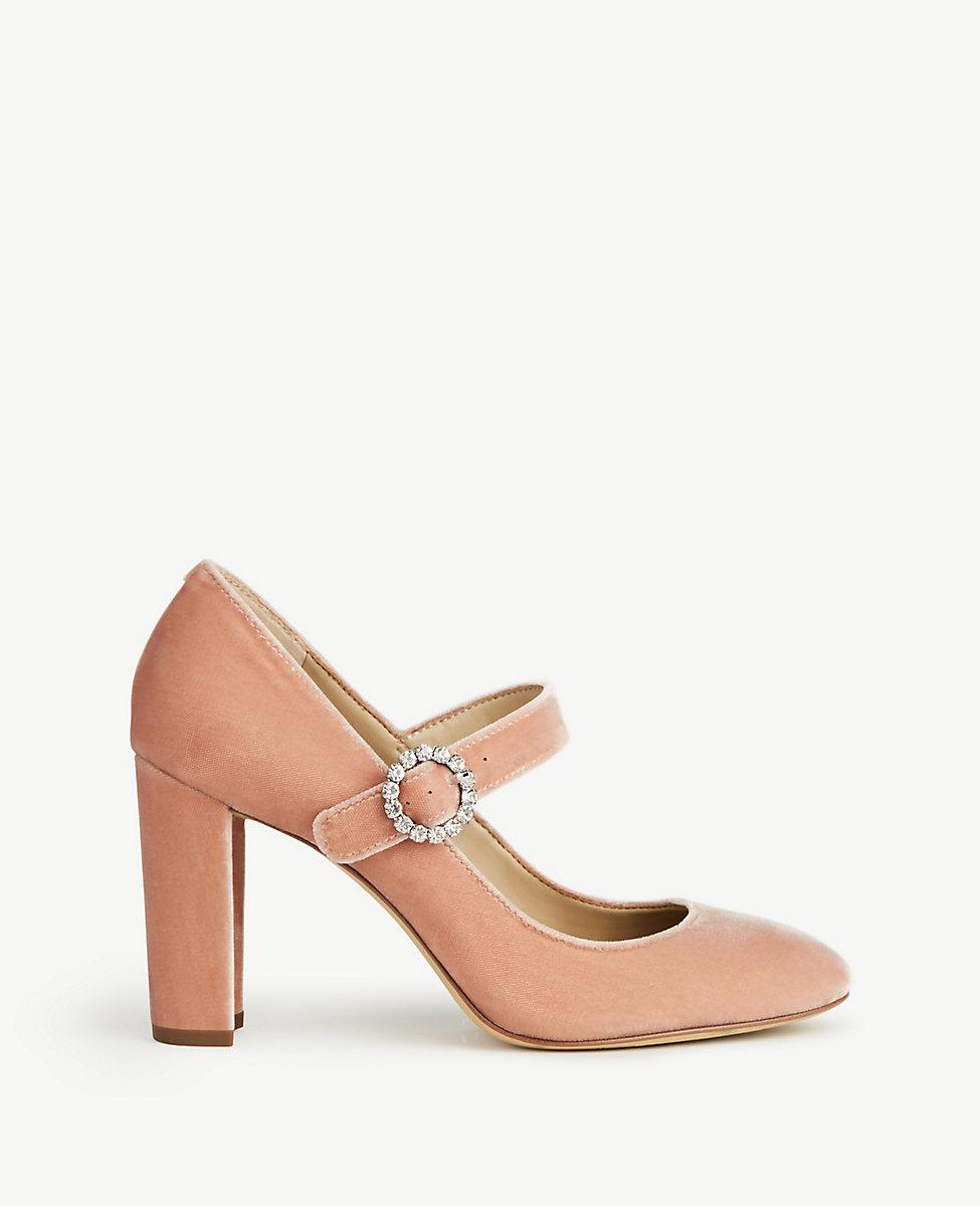 velvet mary jane pumps