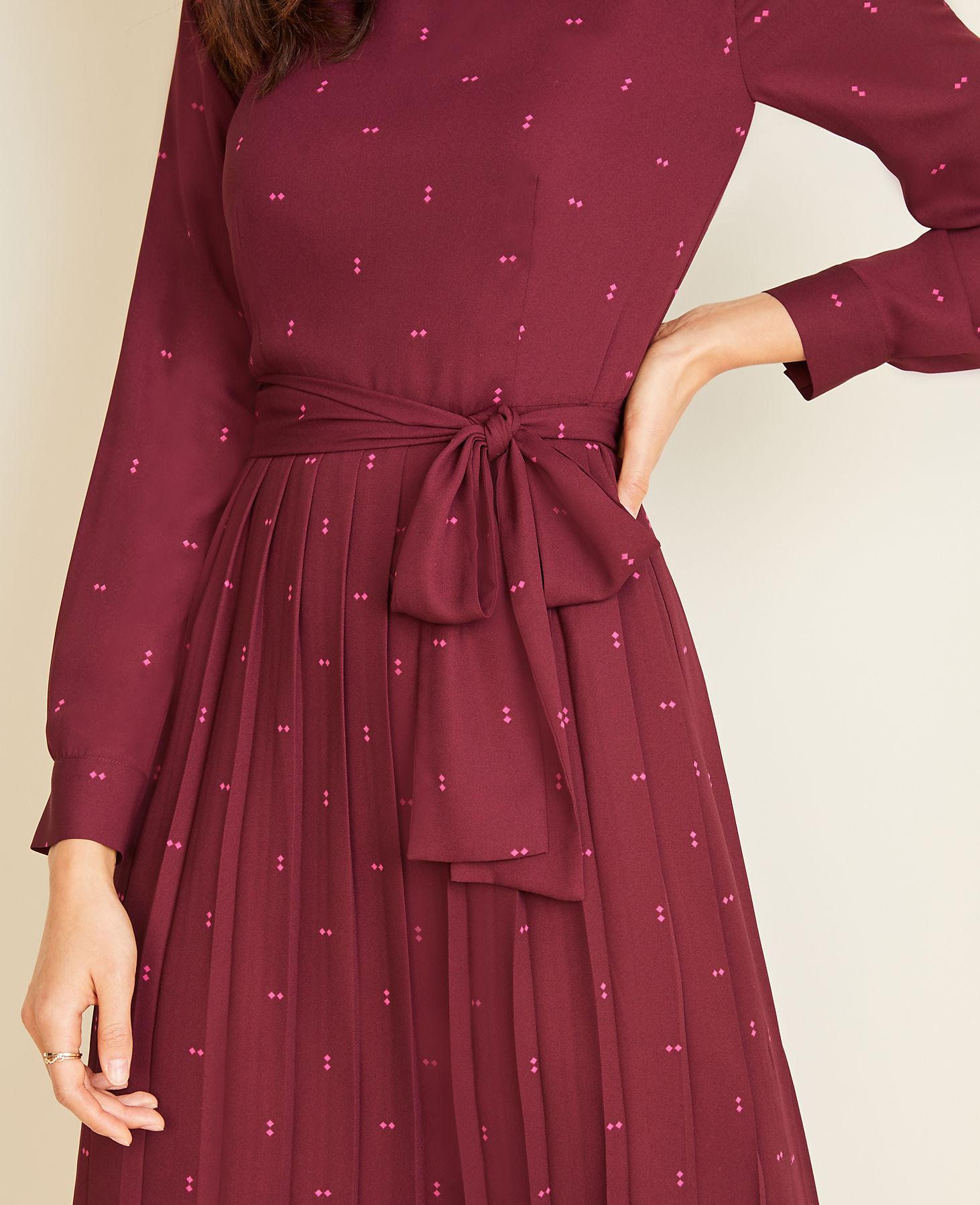 pleated flare dress