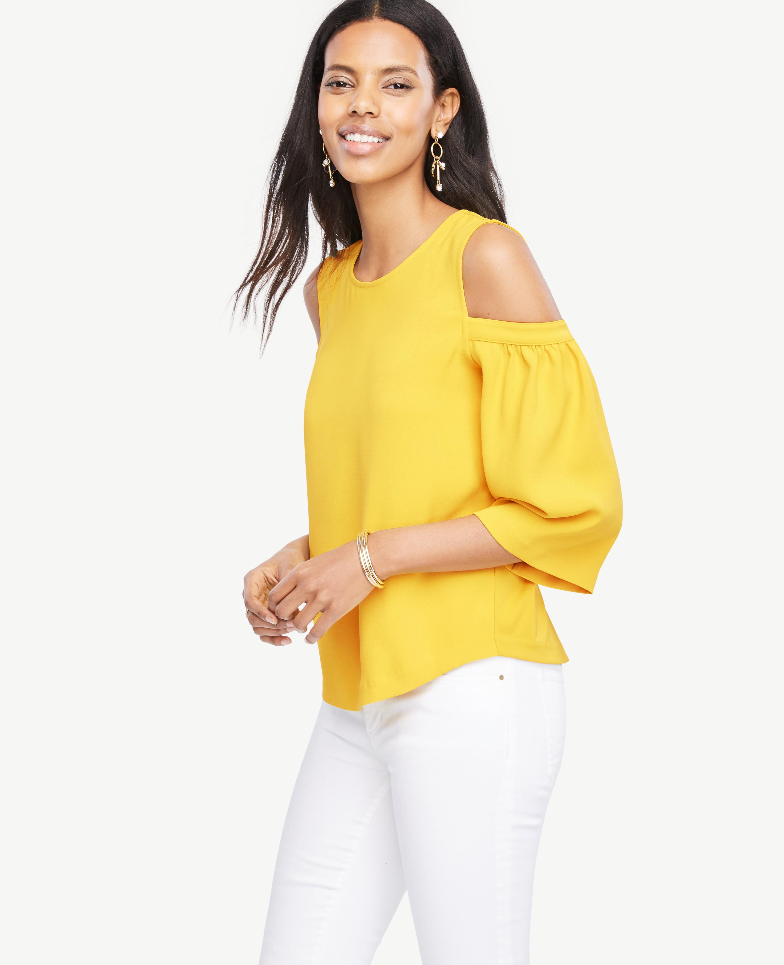 ann taylor yellow top