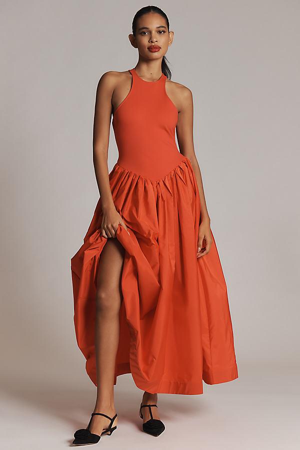 Maeve Sleeveless Crew-Neck Drop-Waist Maxi Dress in Red | Lyst UK