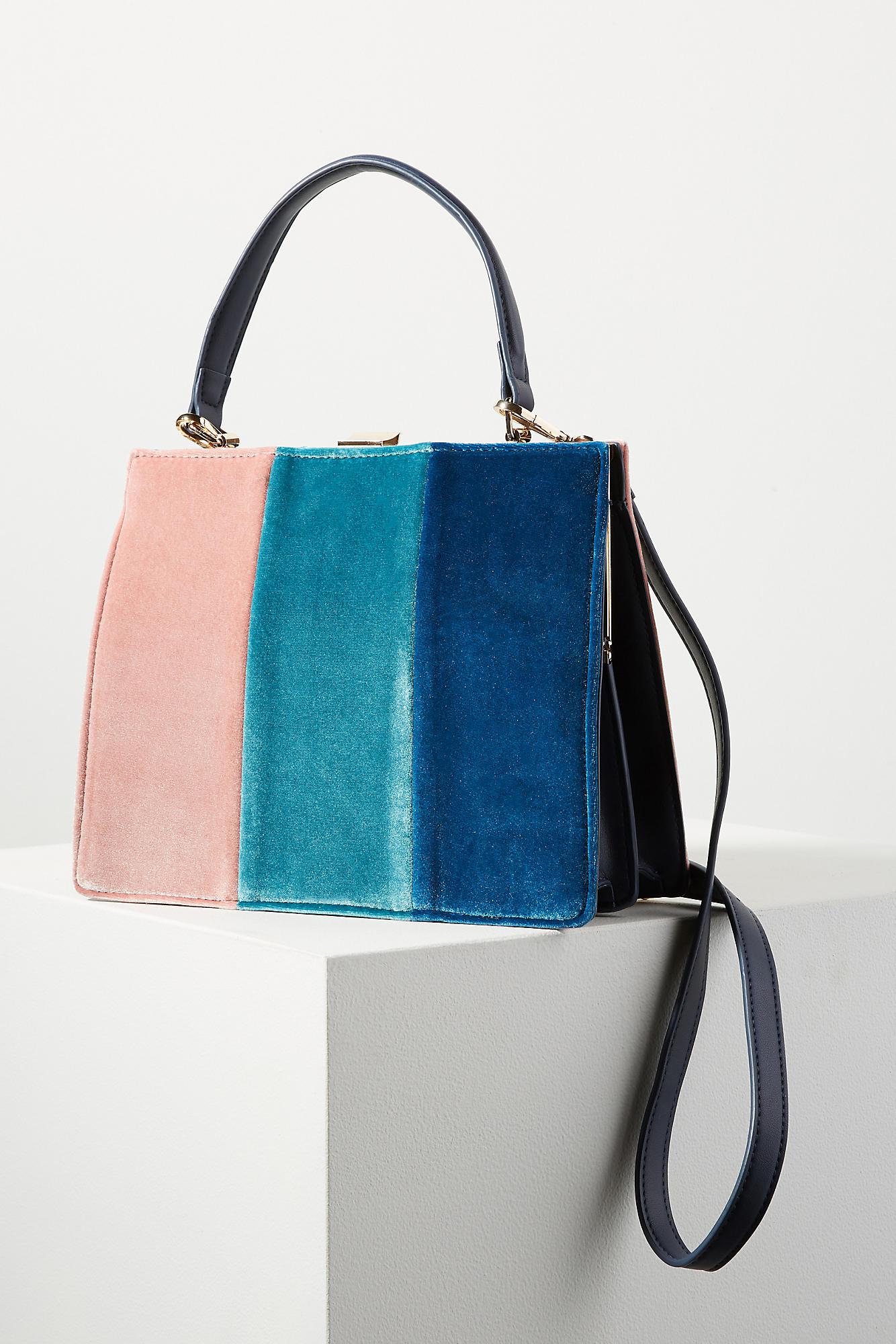 Anthropologie Colourblock Velvet Tote Bag In Pink Lyst Gallery