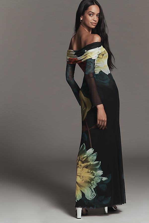 AFRM Long-Sleeve Off-The-Shoulder Mesh Maxi Dress | Lyst UK