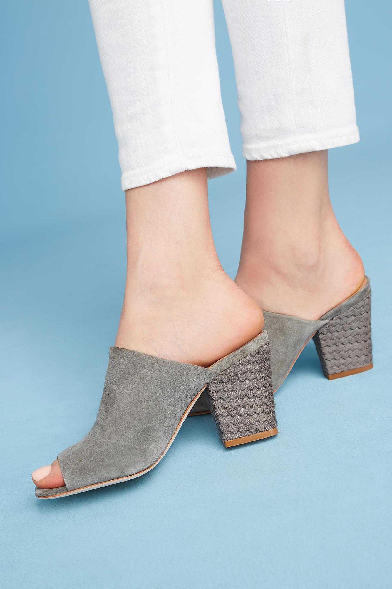 Lyst - Anthropologie Suede Block Heels in Gray