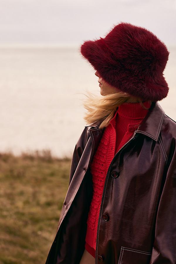 NWT Anthropologie Red Faux Leather Bucket Hat Anthropologie | Accessories | Anthropologie Woolfelt Kathy  main image 4