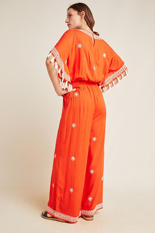 anthropologie orange jumpsuit