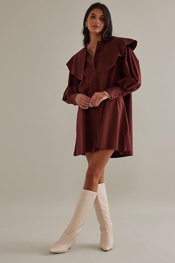 damson madder brown dress Damson Madder Harmony Midi Dress in Yellow,Rust main image 1