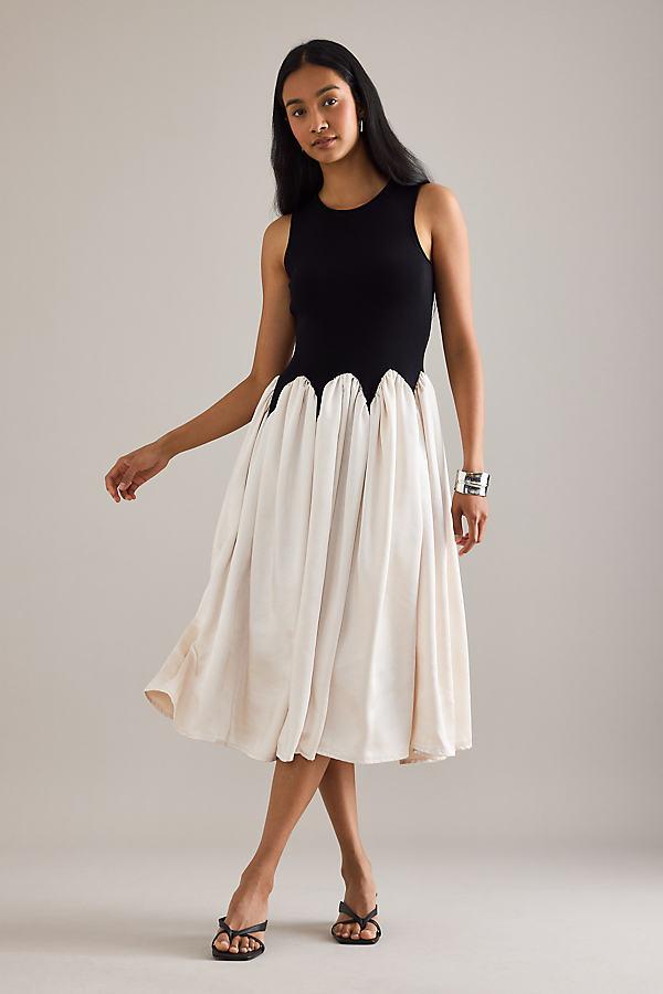 siempre michelle sleeveless colorblock midi dress Siempre Michelle Sleeveless Colorblock Midi Dress