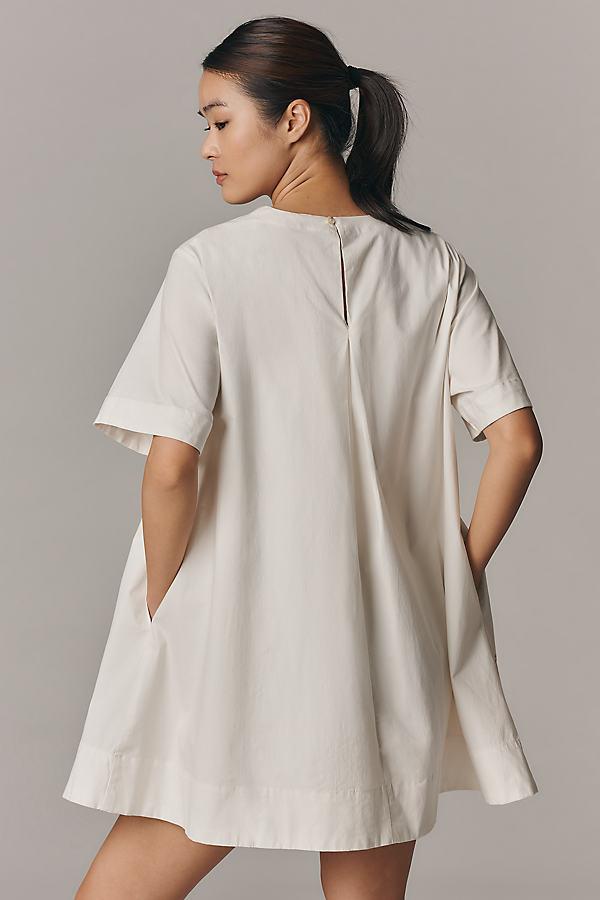 Maeve The Emmy Short-Sleeve Swing Mini Dress By Graphic Edition in White |  Lyst UK