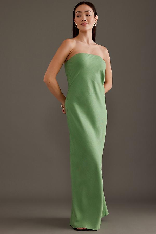 slim fit dress slacks Anthropologie Green Chiffon Tie Front 