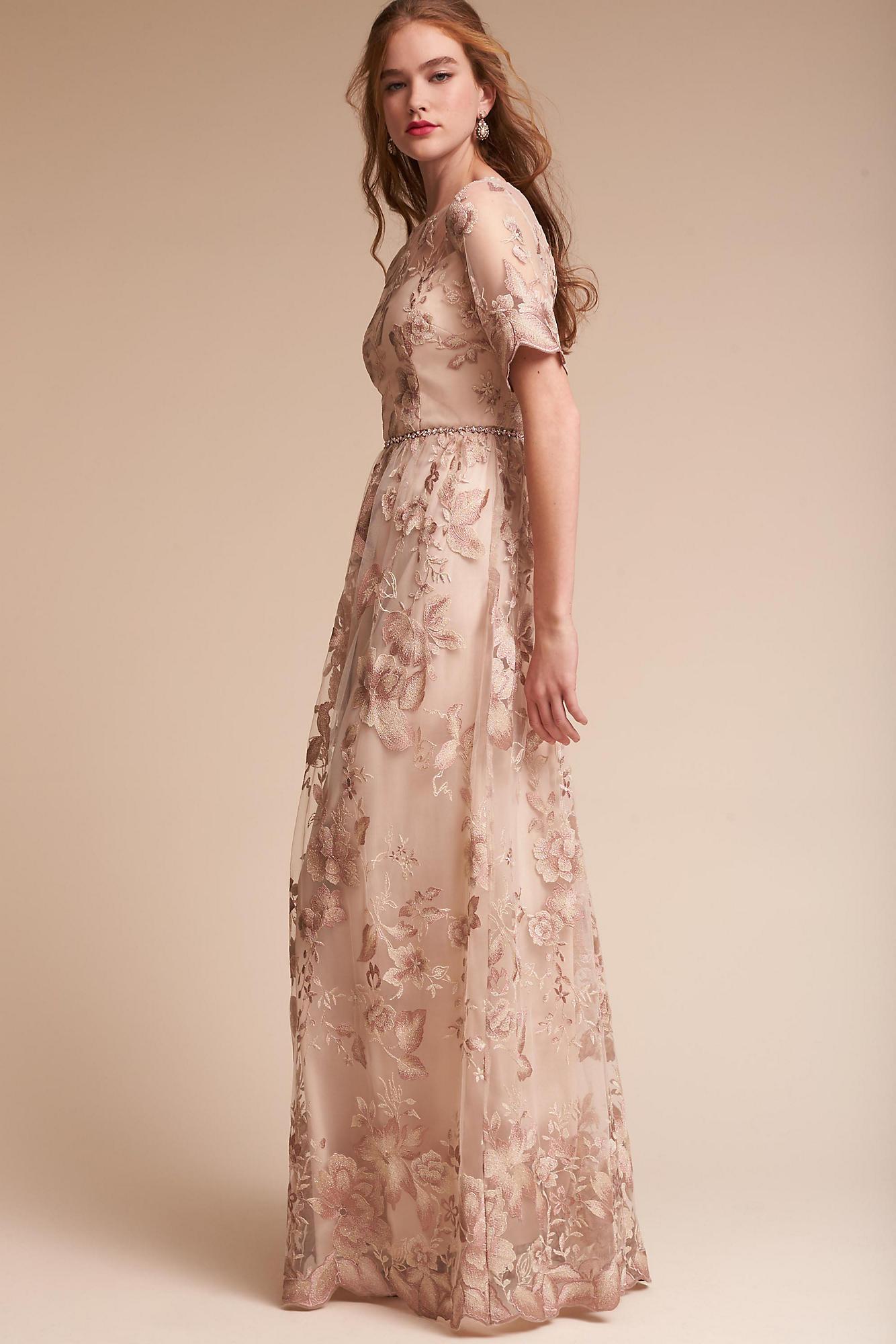 anthropologie pink floral dress