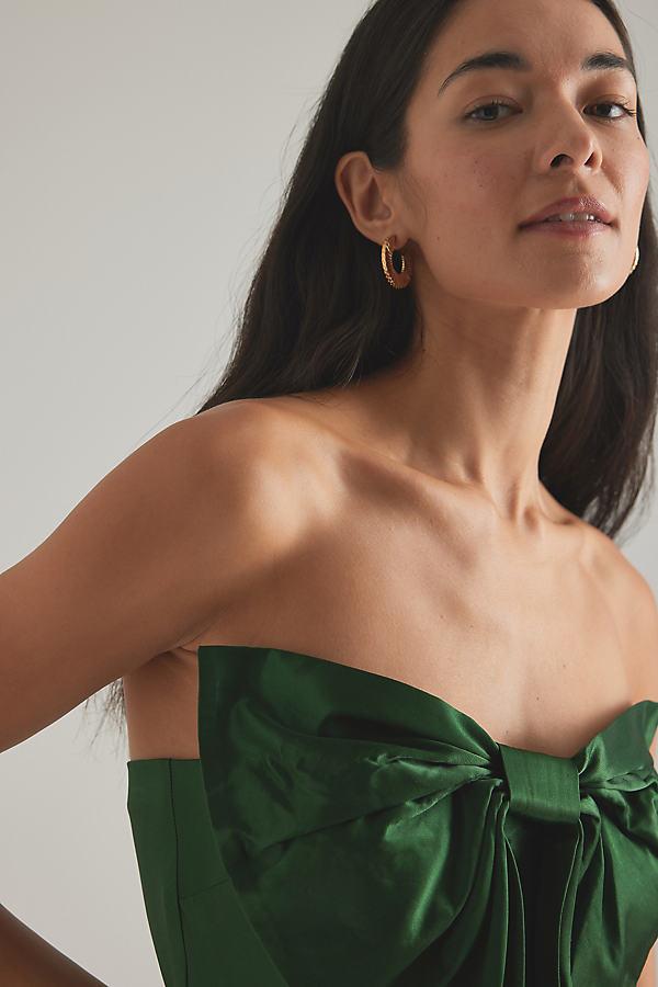 By Anthropologie Carrie Bow Bandeau Maxi Slip Dress in Green | Lyst UK