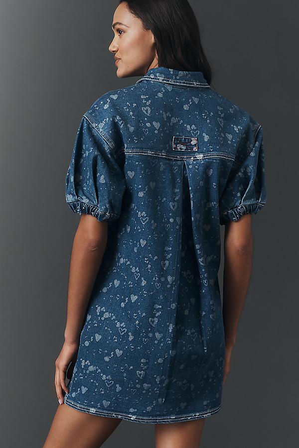 pilcro short sleeve denim dress Short-Sleeve Denim Midi Shirt Dress