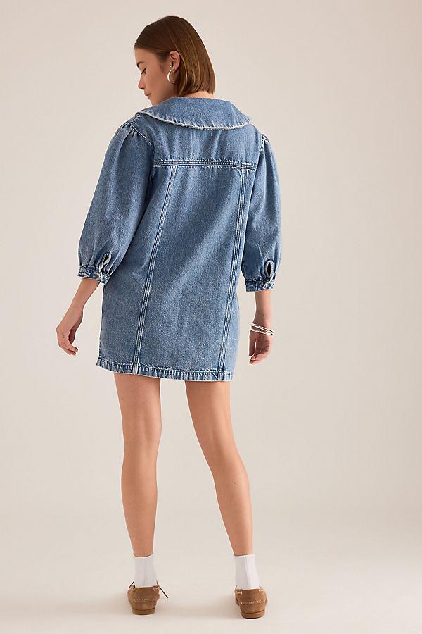 tilly denim mini dress seventy + mochi Malibu in Blue So femme and flattering BFCM25_1015 Green Sleeveless Scoop Neck Color:Other(Ivory/Lavender/Dusty Rose/Black/Sky Blue) Blue dress