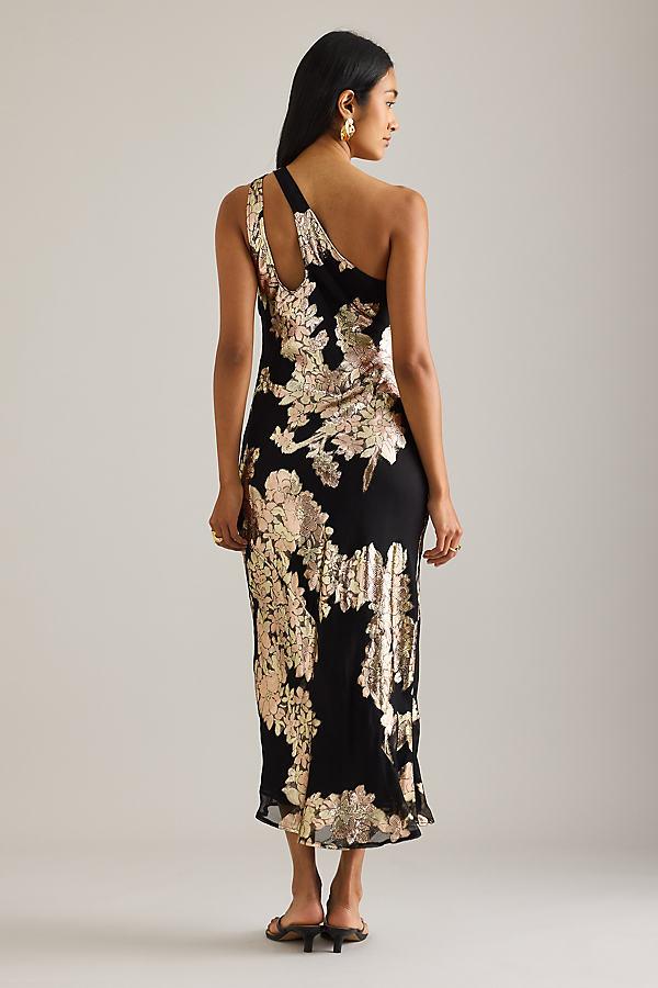 anthropologie one shoulder silk midi dress One-Shoulder Silk Midi Dress