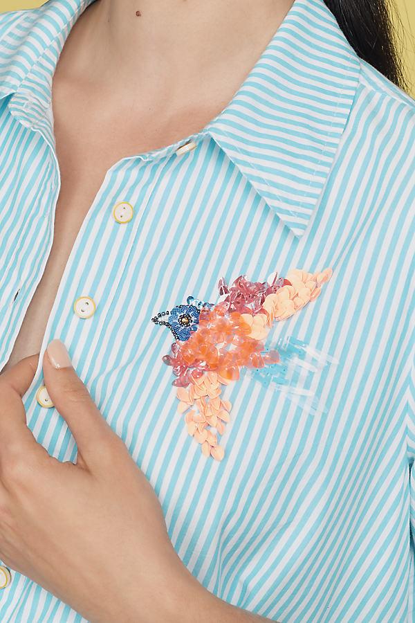 the pollie short sleeve swing tunic mini dress embroidered edition Pollie Embroidered Swing Mini Dress by Anthropologie, Size: XS Petite