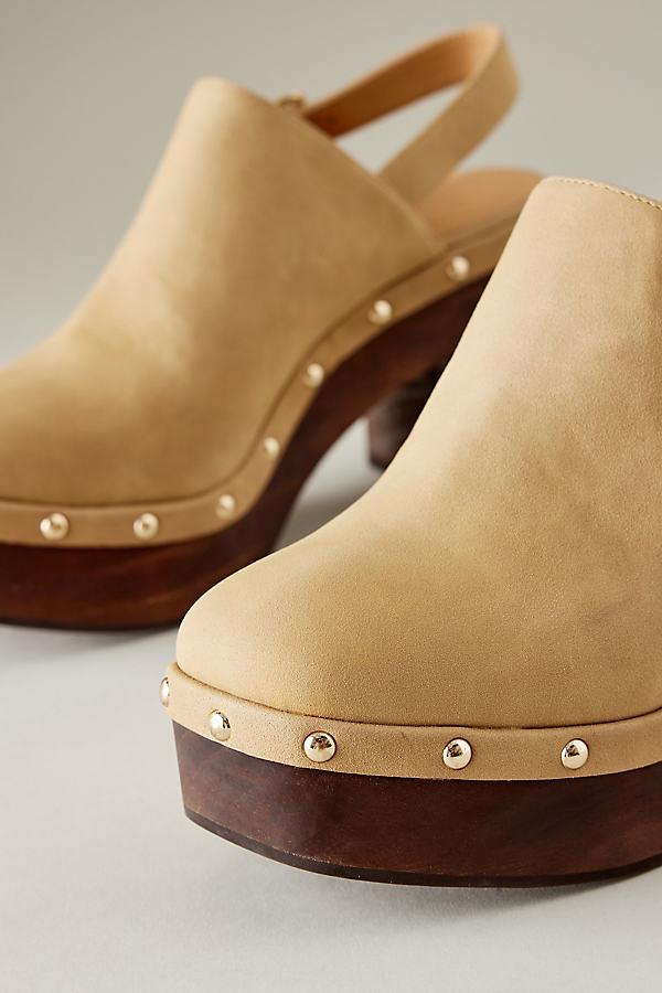 Brown clog heels hotsell