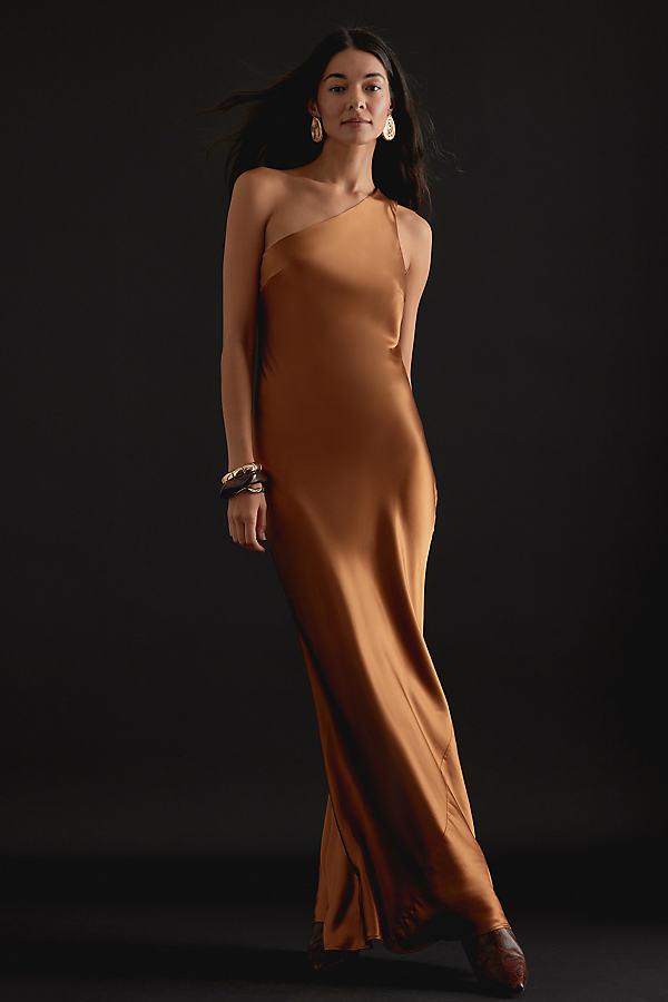 anthropologie brown satin dress Miranda Midi Drop Waist Cotton Dress - Brown | Occasion Dress in Sizes  XXS6X