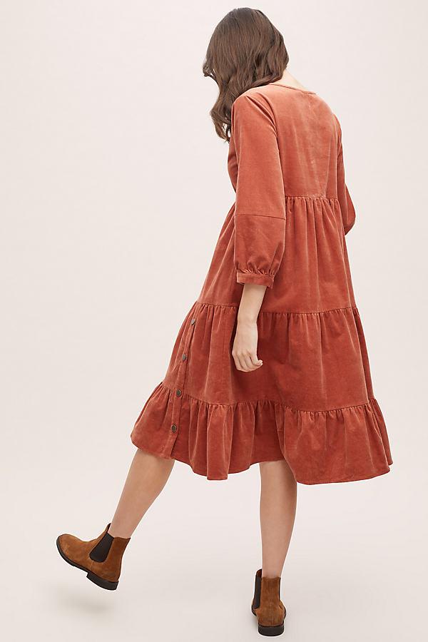 Tiered corduroy dress Clearance